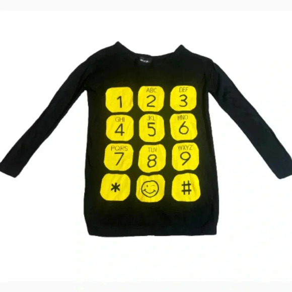 Nasty Gal Sweaters - - NASTY GAL SWEATER LONG SLEEVE BLACK & YELLOW CREWNECK STRETCH SIZE SMALL